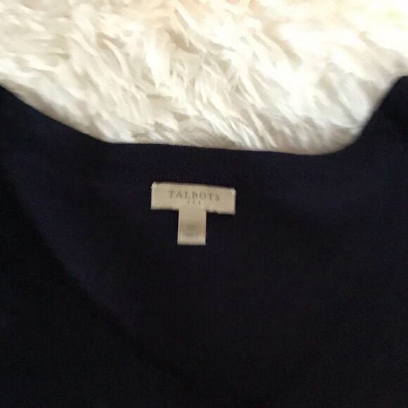 Talbots Navy Blue V Neck Sweater Size XL Long Sleeve Button Accent - Picture 5 of 8